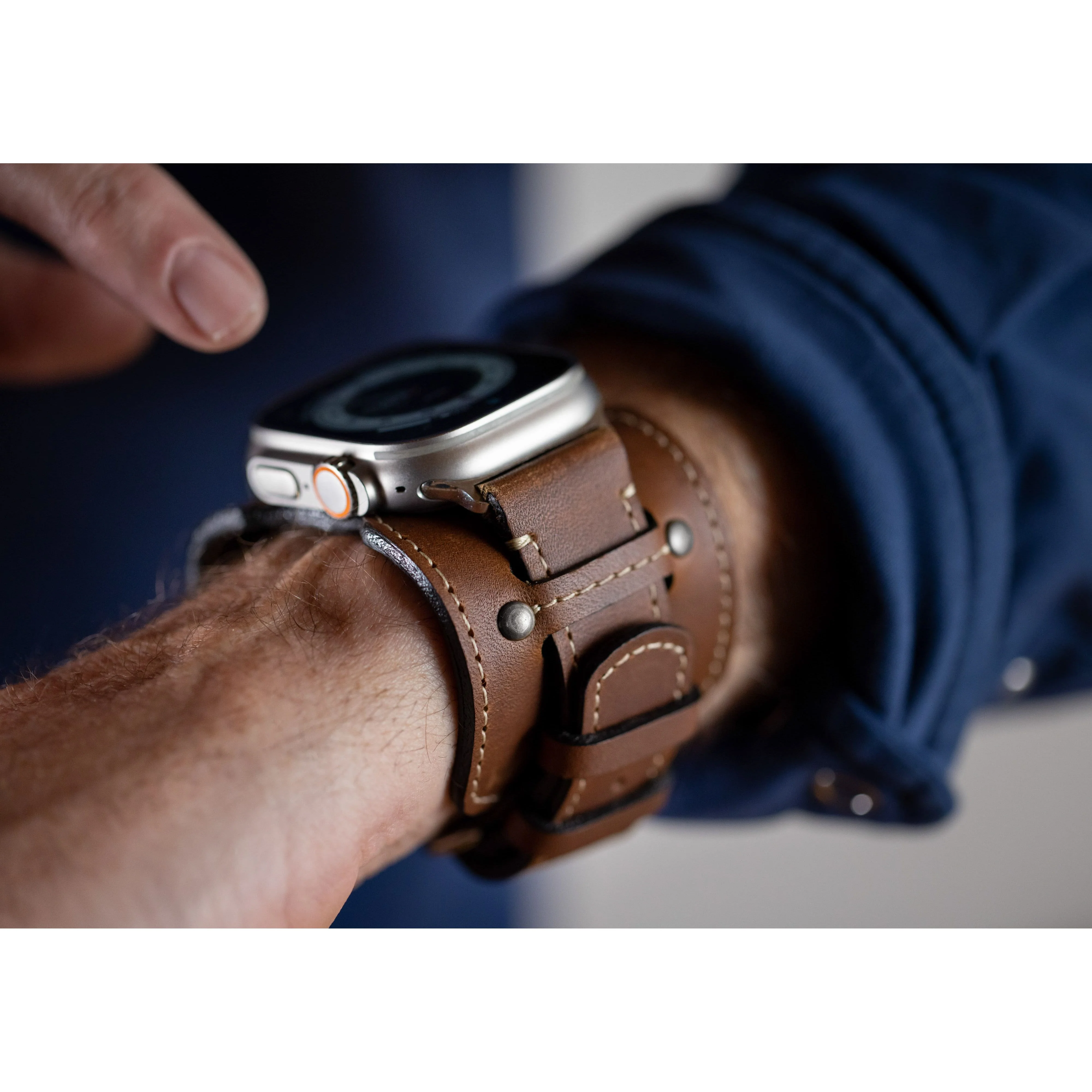 Vintage Leather Cuff For Apple Watch - Image 3