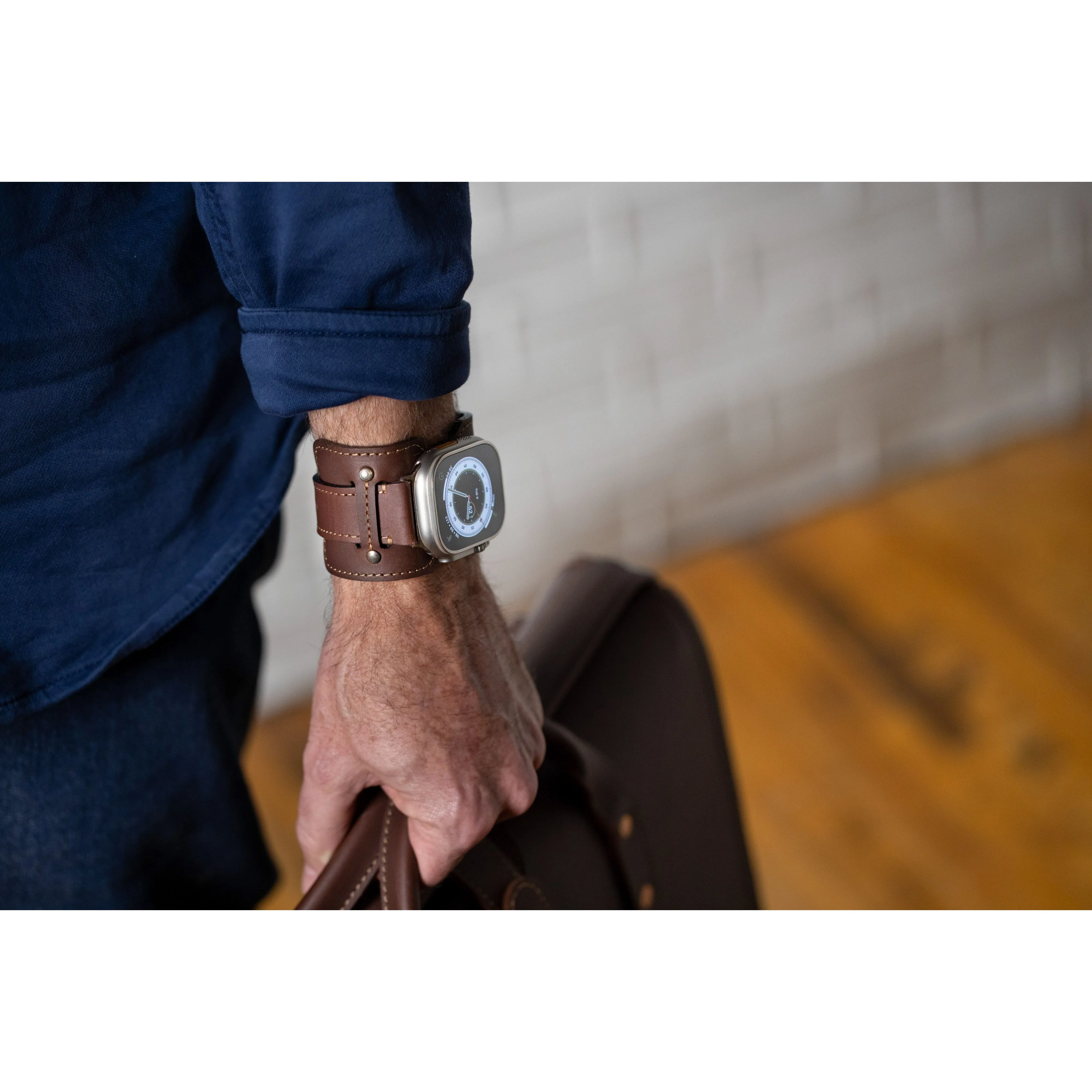 Vintage Leather Cuff For Apple Watch - Image 5