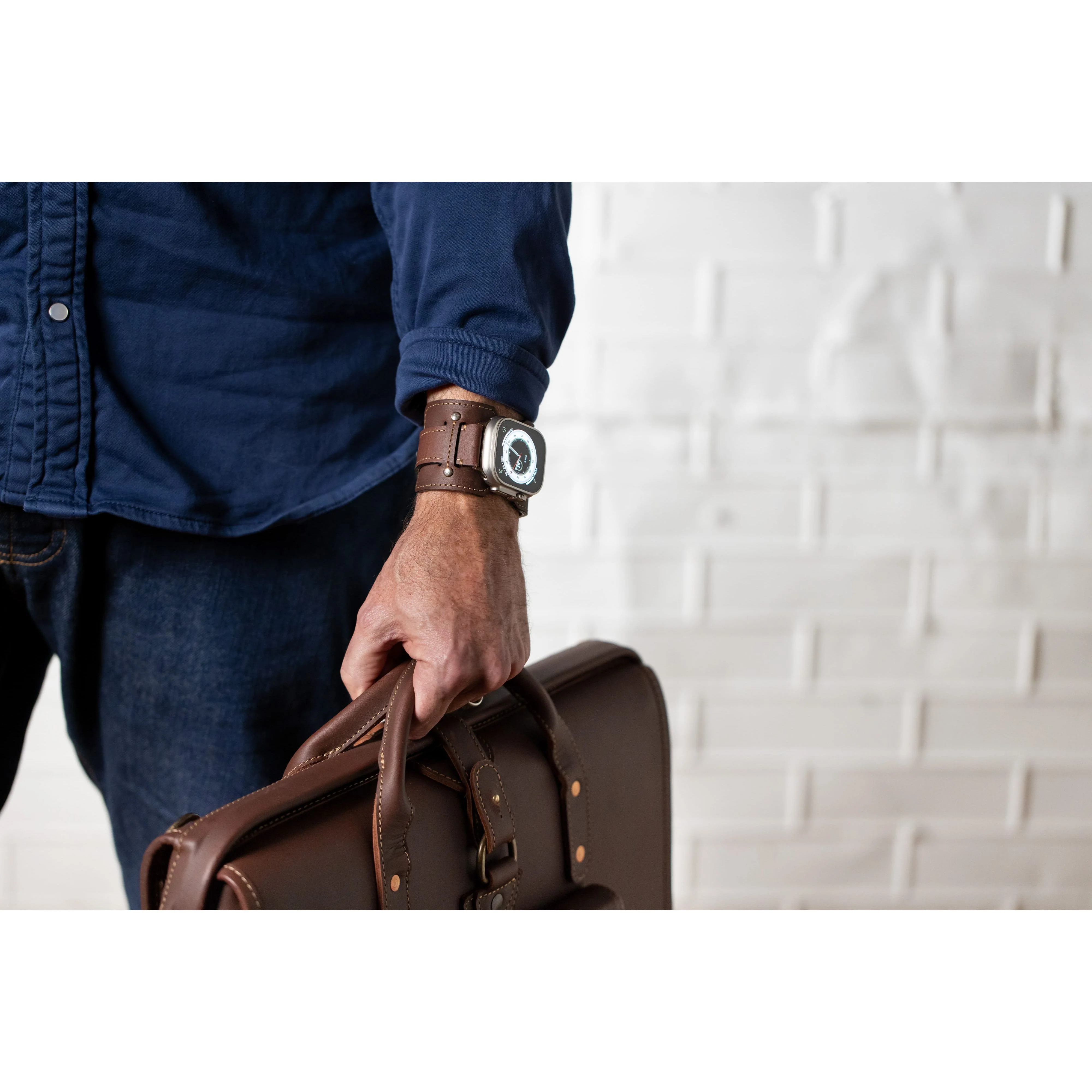 Vintage Leather Cuff For Apple Watch - Image 8