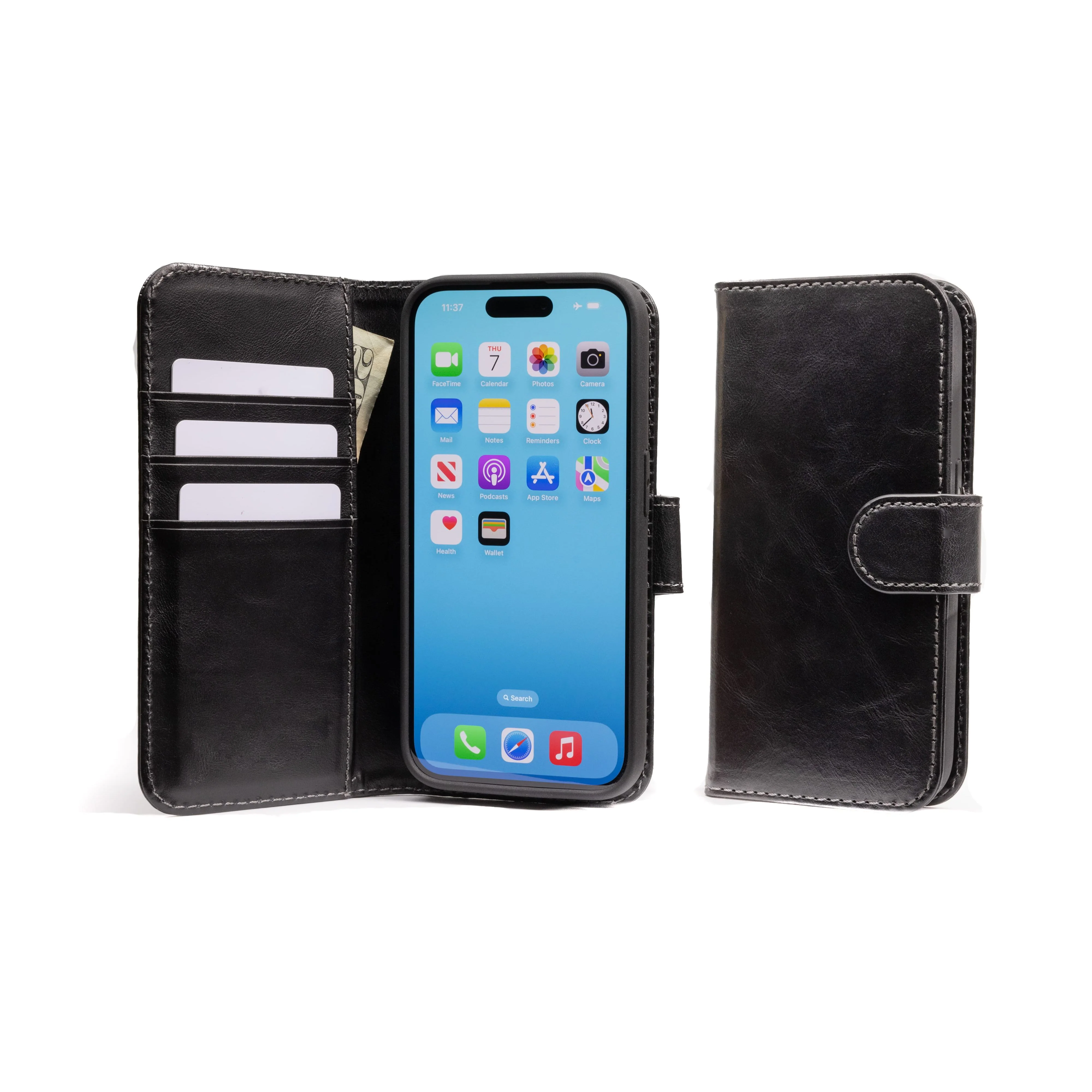 Modern Pocket Book Wallet Case For iPhone 15 Pro - Image 11