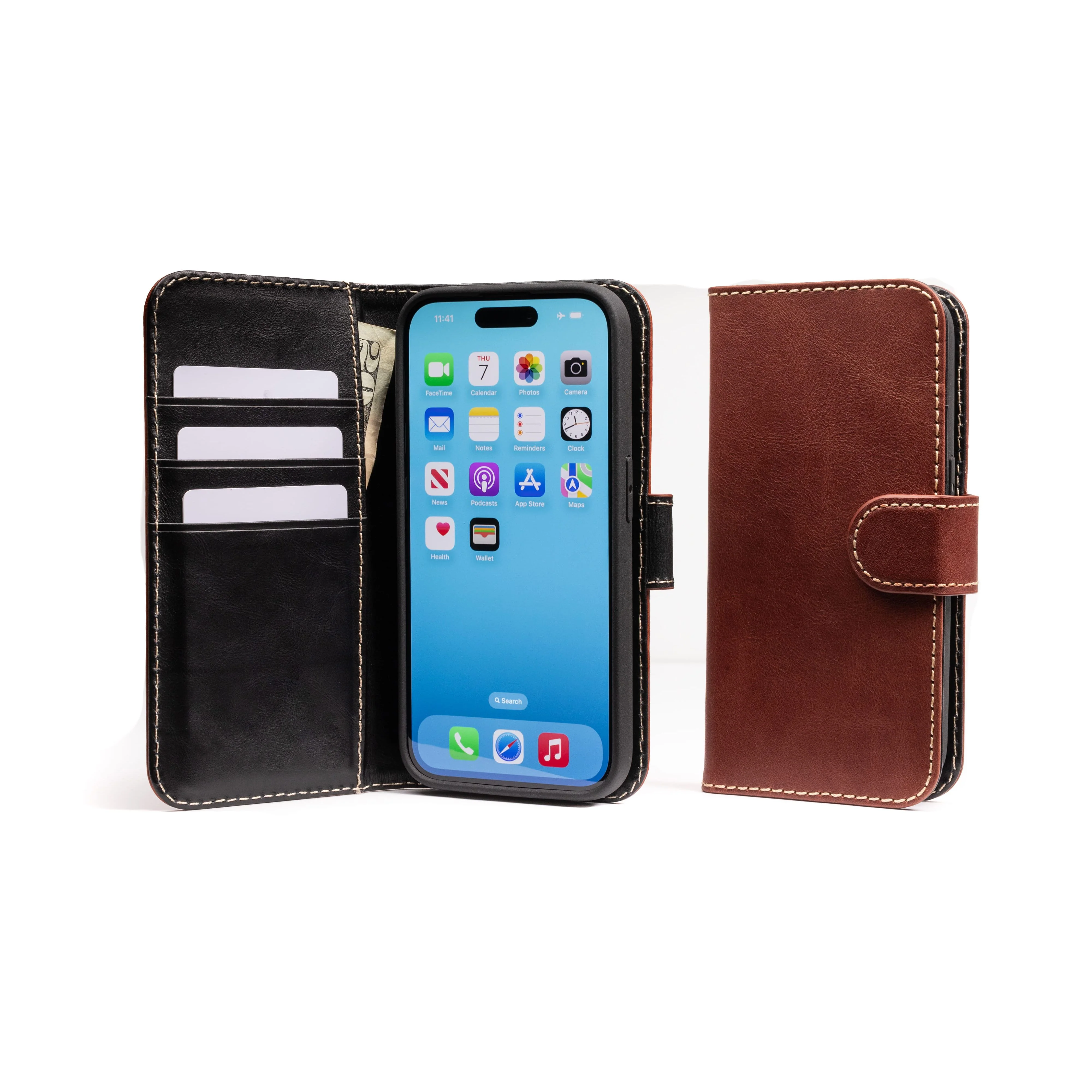Modern Pocket Book Wallet Case For iPhone 15 Pro - Image 12