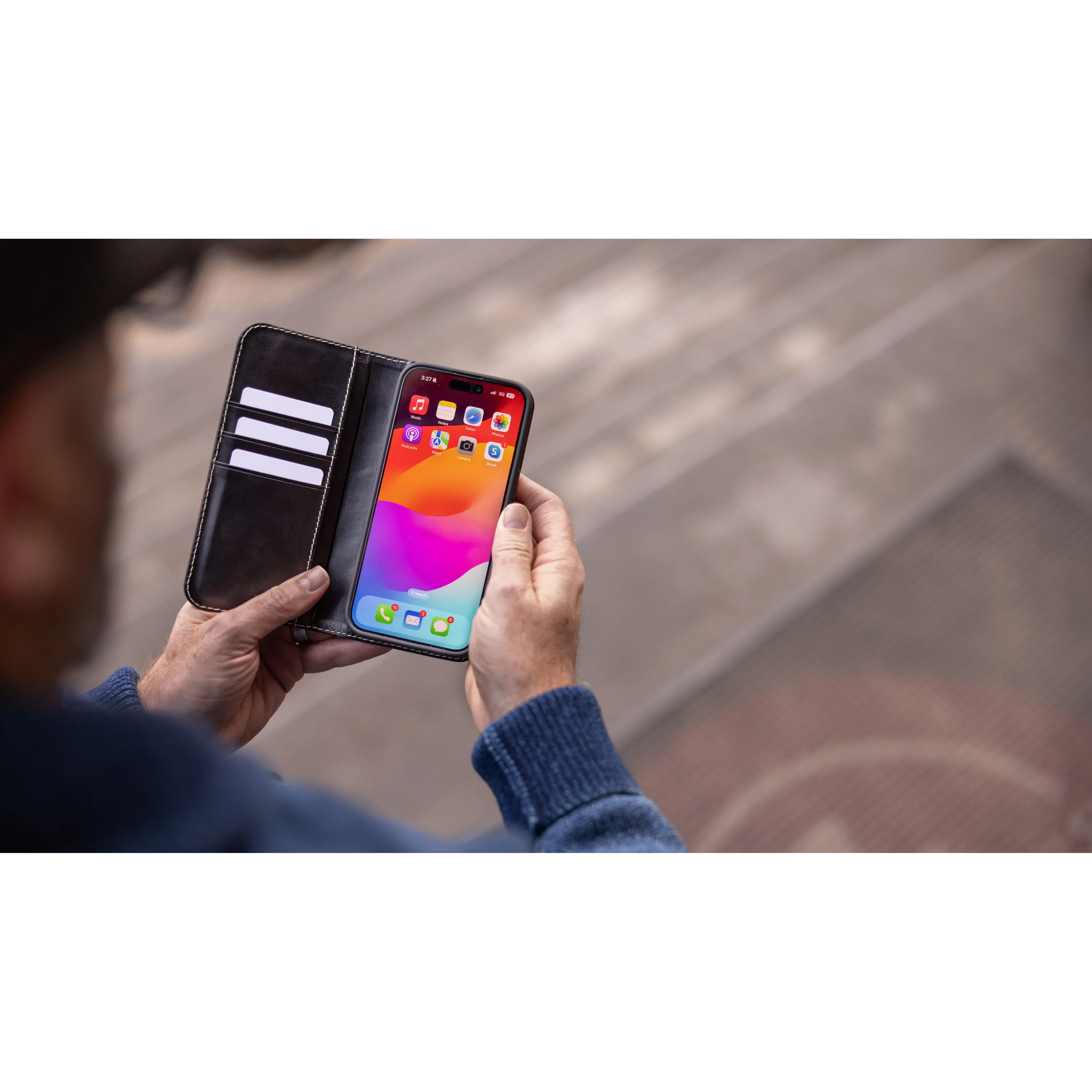 Modern Pocket Book Wallet Case For iPhone 15 Pro Max - Image 6