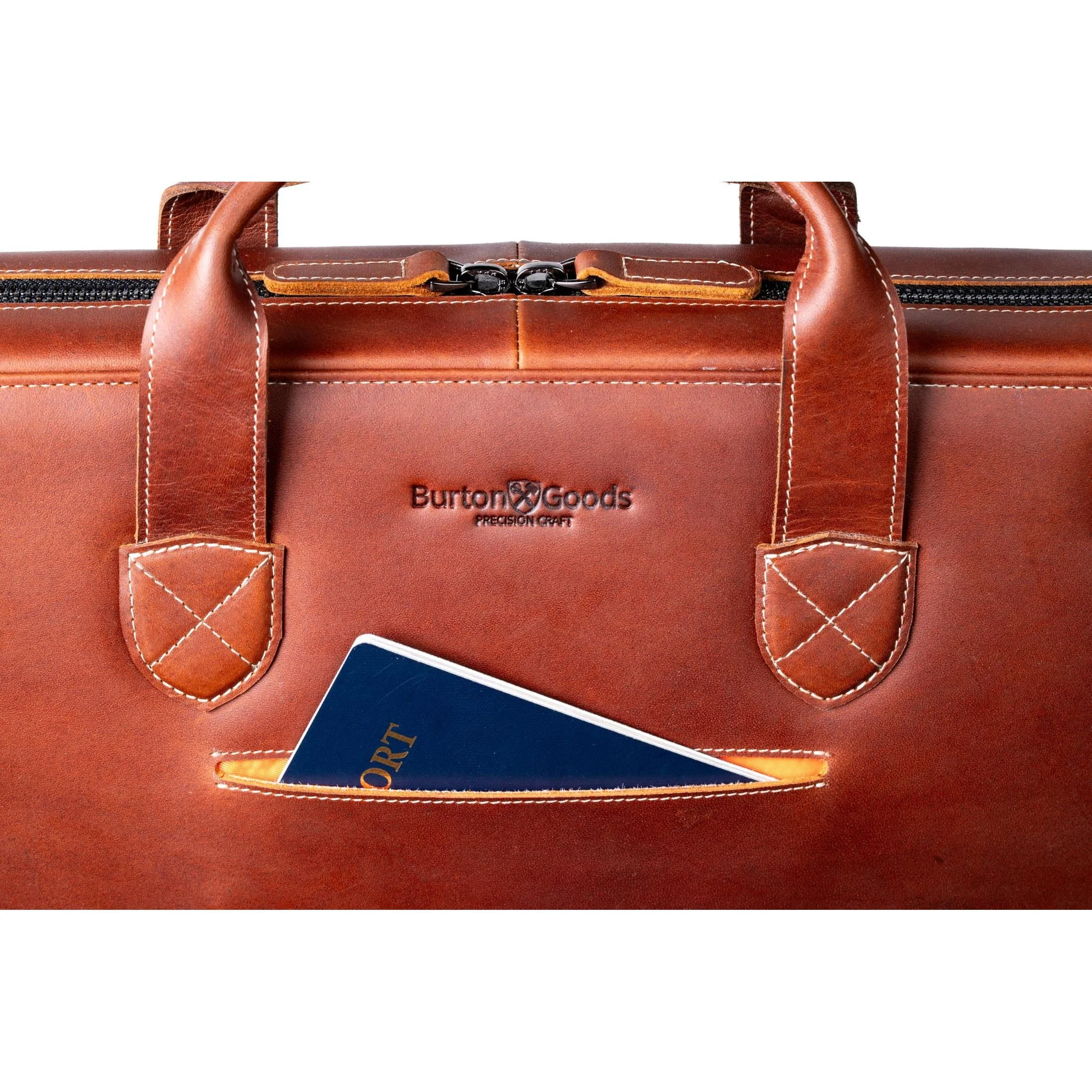 Slim Leather Laptop Briefcase - Medium 16" - Image 10