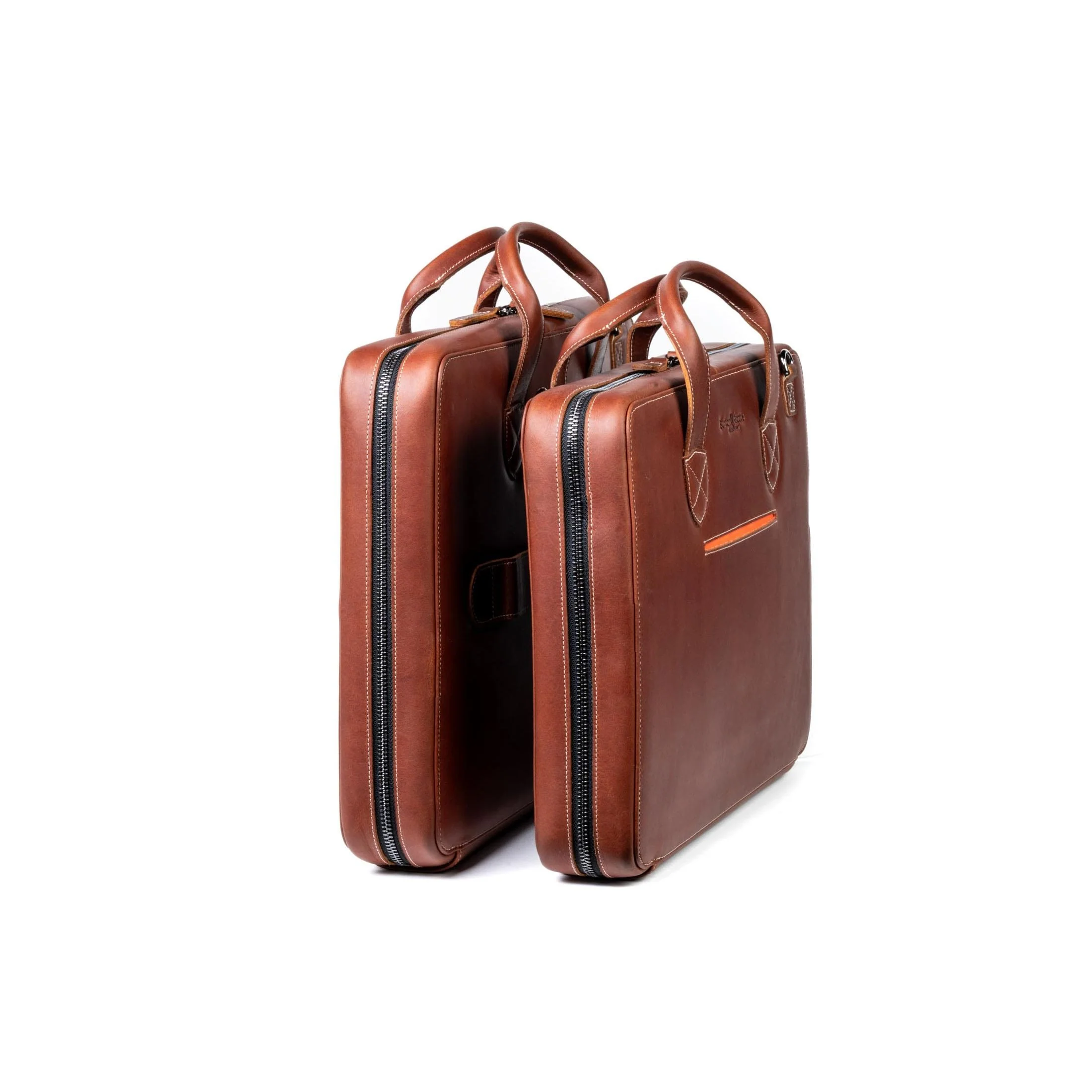 Slim Leather Laptop Briefcase - Medium 16" - Image 11