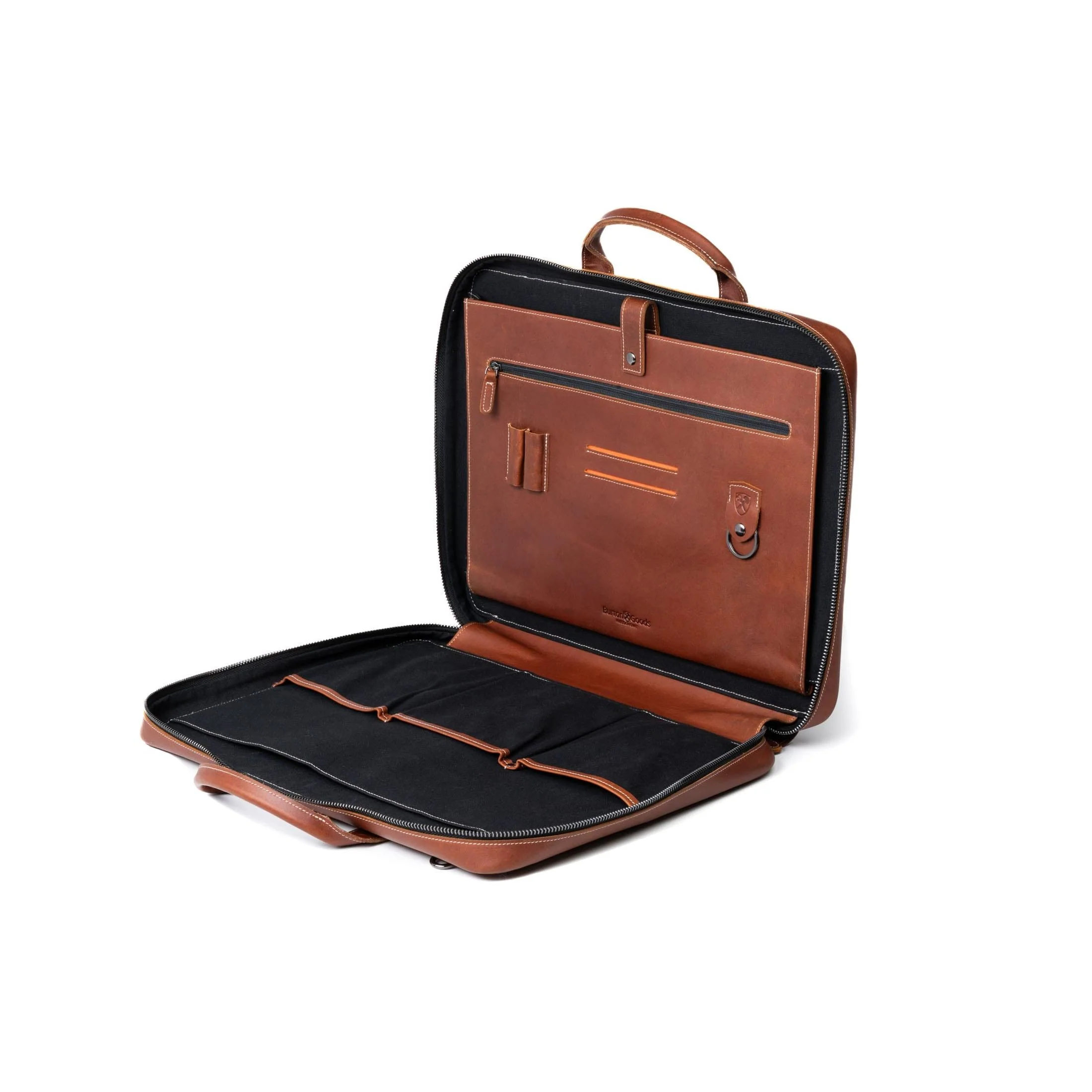 Slim Leather Laptop Briefcase - Medium 16" - Image 13
